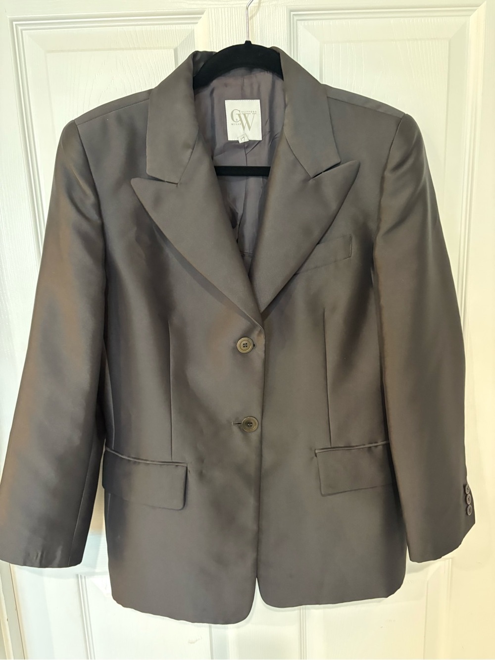 Tailored Women's Charcoal Gray Single-Button Blazer - Picture 3 of 4